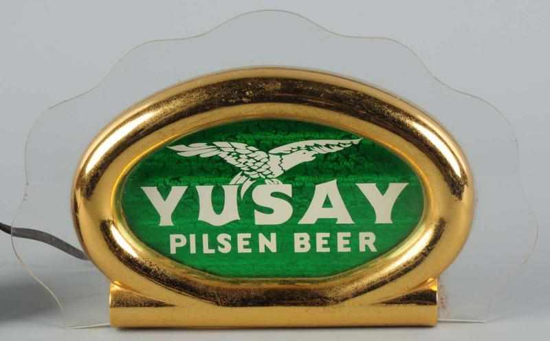 Appraisal: Yusay Beer Plastic Light-Up Sign Original cord Some overall crazing