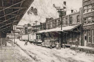 Appraisal: DOUG OSA BORN PENCIL SIGNED ETCHING Titled 'Eighth Street January'