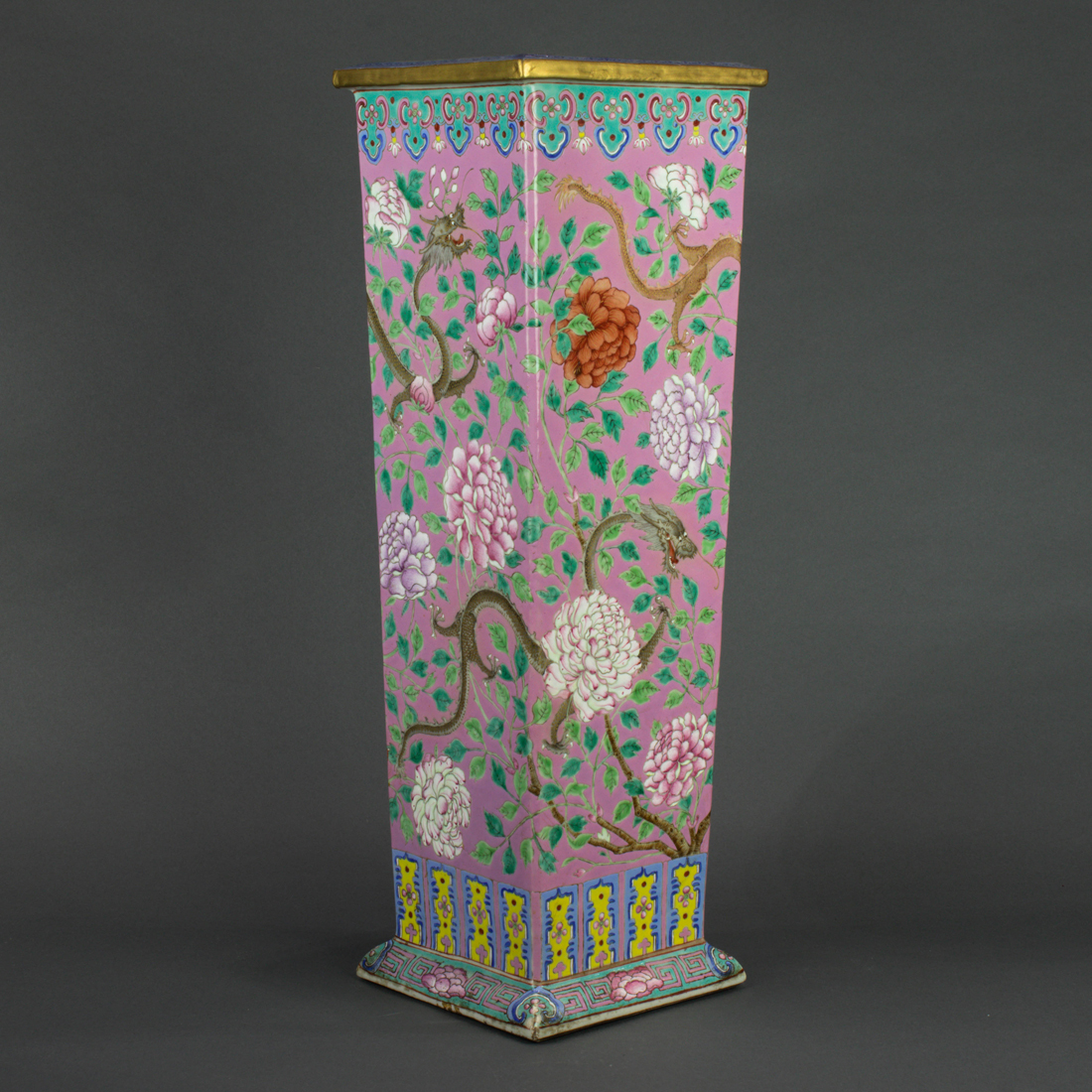 Appraisal: CHINESE FAMILLE ROSE UMBRELLA STAND Chinese famille rose umbrella stand