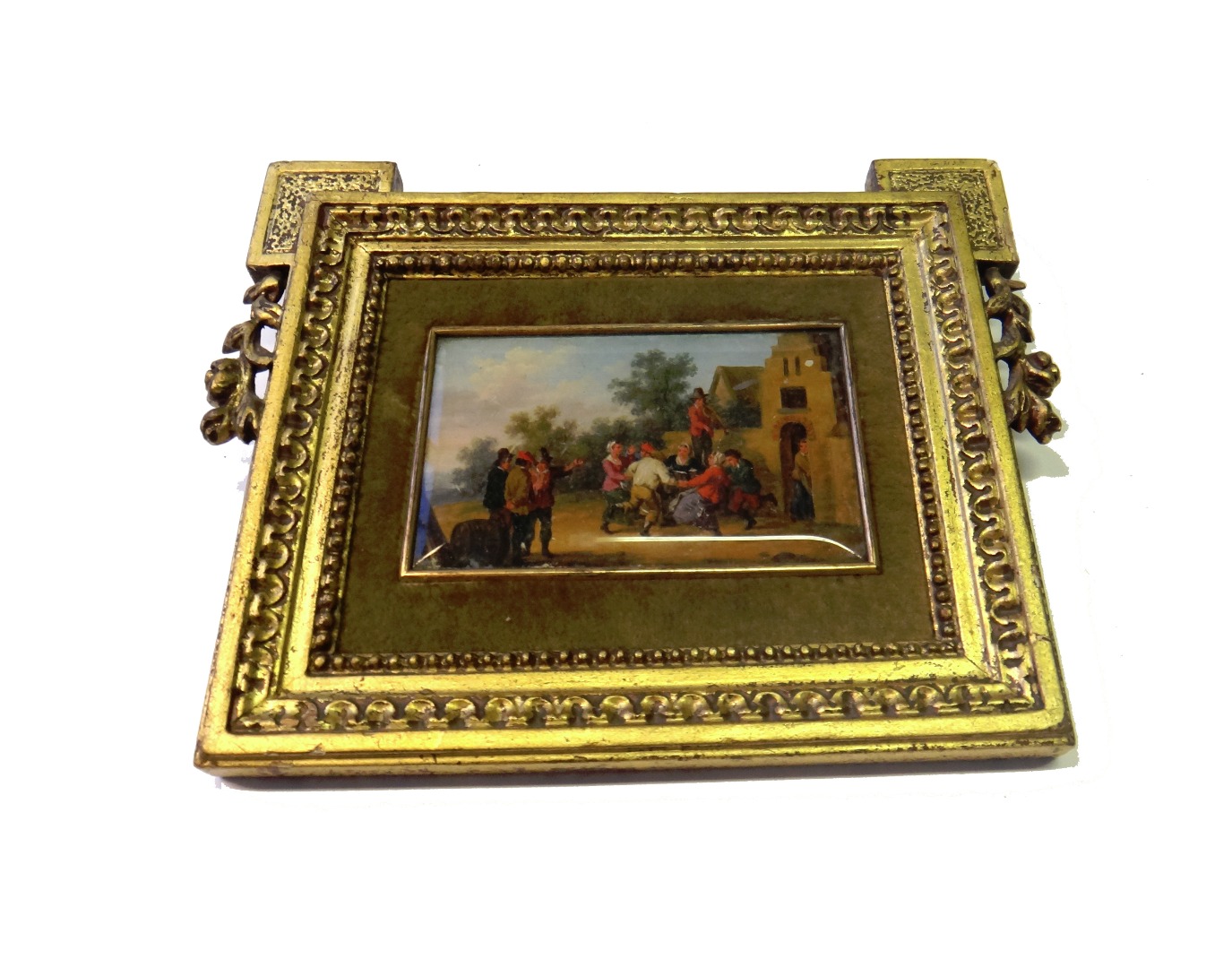 Appraisal: After Jan Steen a rectangular miniature painting designed as a