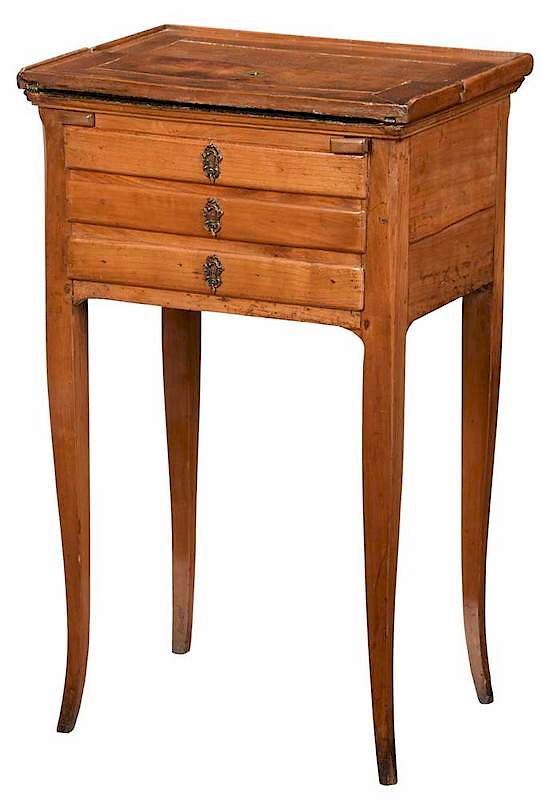 Appraisal: French Fruitwood Three Drawer Writing Stand late th century three