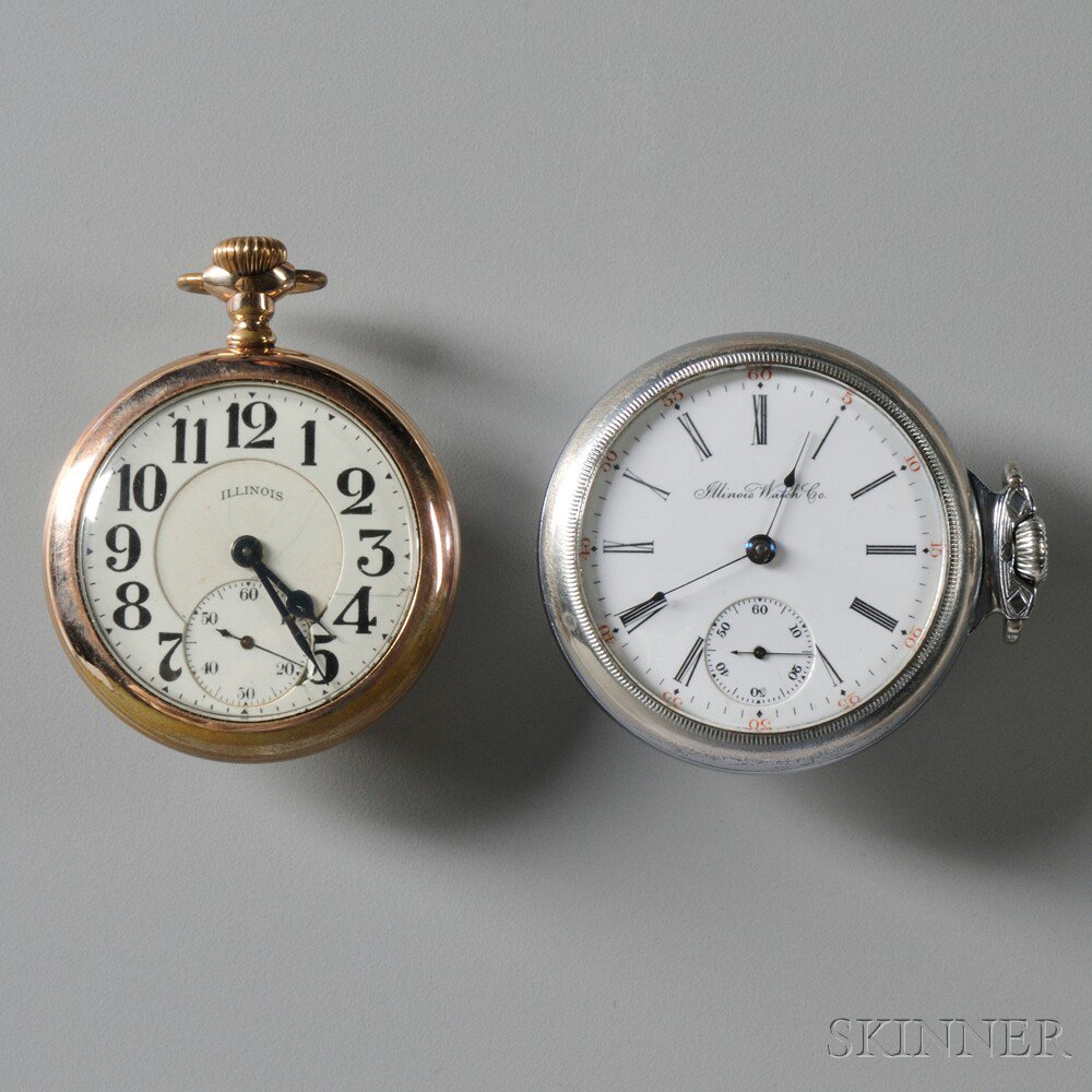 Appraisal: Two Illinois Open Face Watches both lever-set movements a Bunn