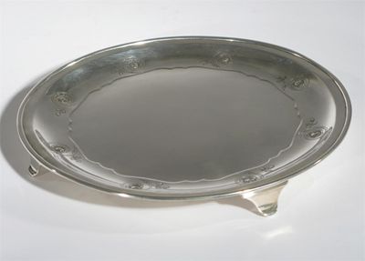 Appraisal: An American silver tray by Arthur Stone circular section the