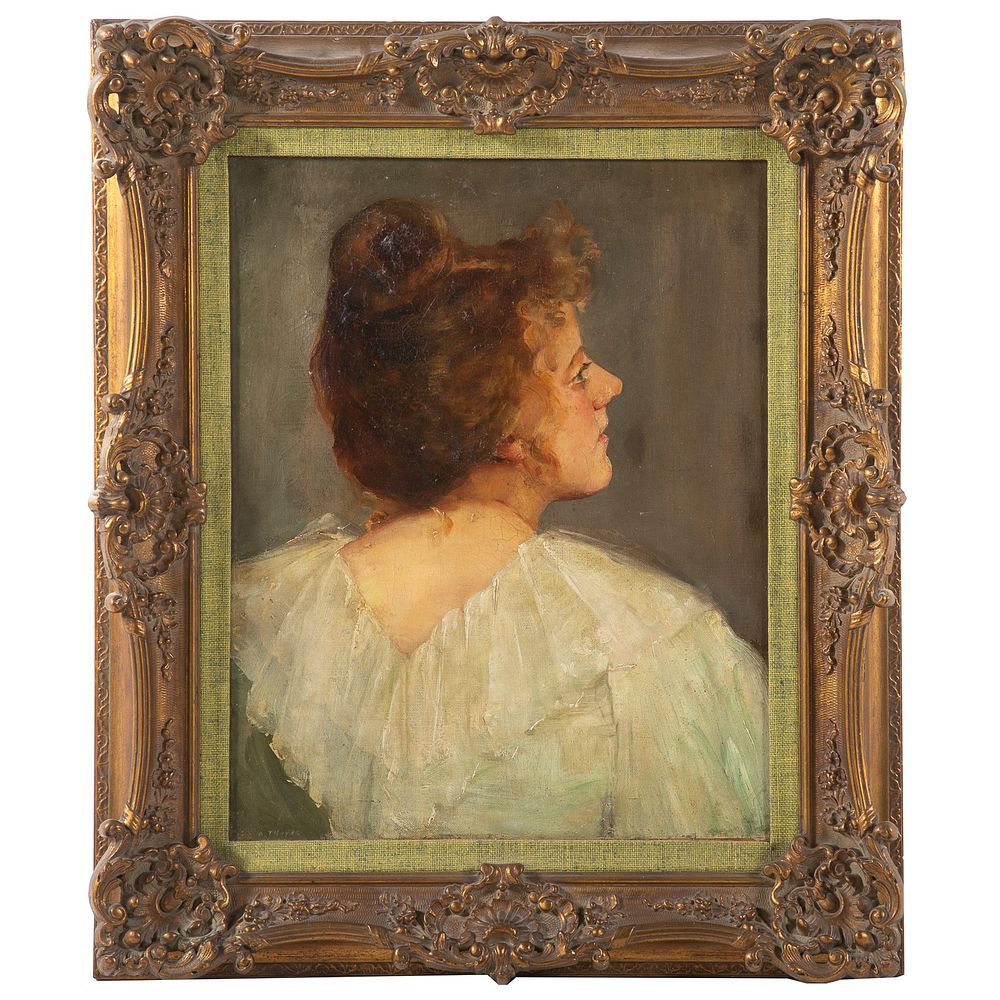 Appraisal: American School th c A Beauty American - Oil on