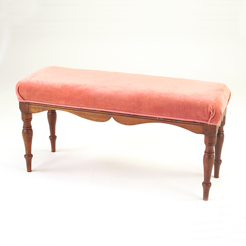 Appraisal: Upholstered bench English th c turned legs x x