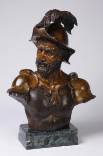 Appraisal: Italian bronze bust on marble base signed th century Italian