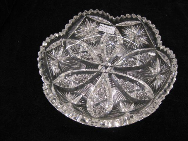 Appraisal: Brilliant Period Cut Glass Dish six lobe center feathered star