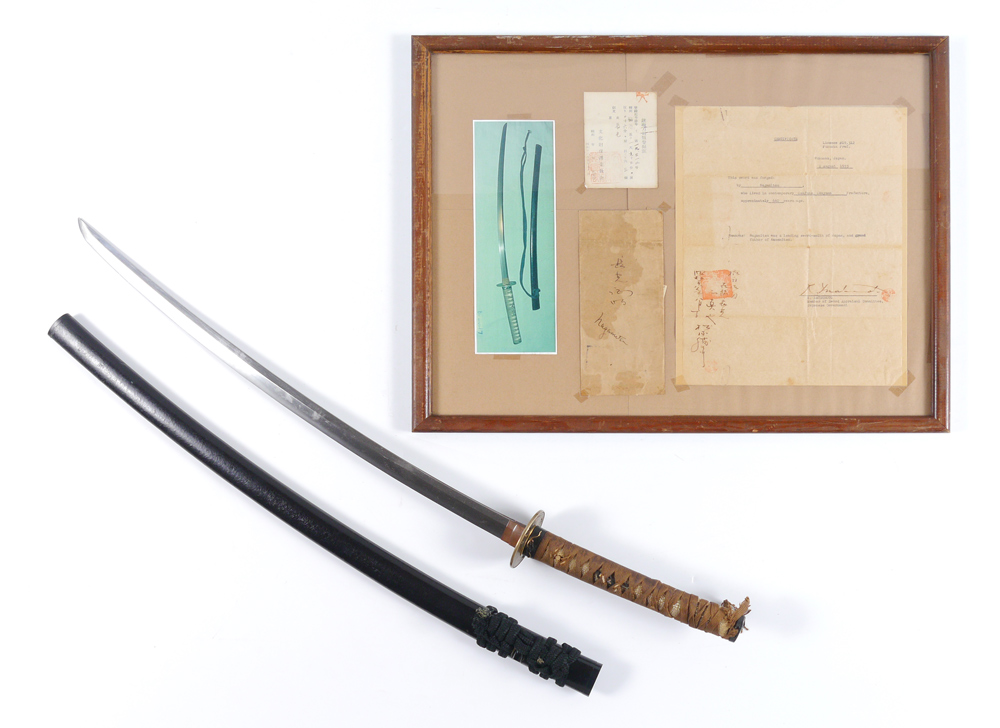 Appraisal: TH CENTURY JAPANESE NAGAMITSU WAKIZASHI SWORD Circa late th Century