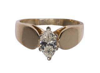 Appraisal: Marquise Diamond and k yellow gold ring featuring marquise-cut diamond