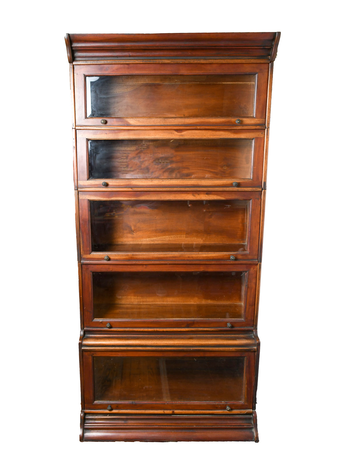 Appraisal: STACK BARRISTER BOOKCASE Early 's barrister bookcase having beveled glass