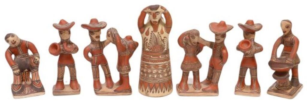 Appraisal: lot of Folk art pottery figures Guerrero Mexico all in