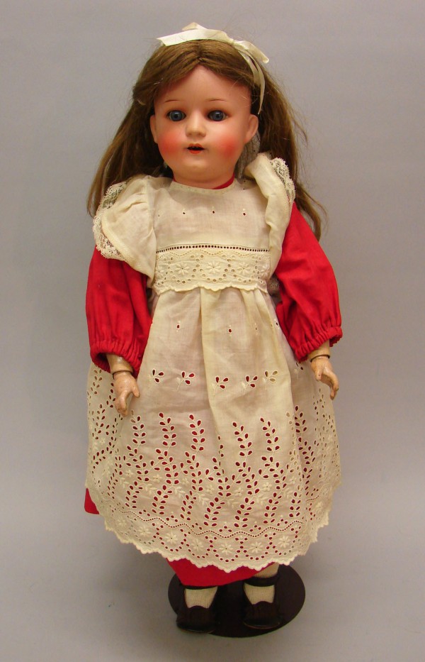 Appraisal: Heubach Kopplesdorg Germany painted bisque doll Blue sleep eyes open