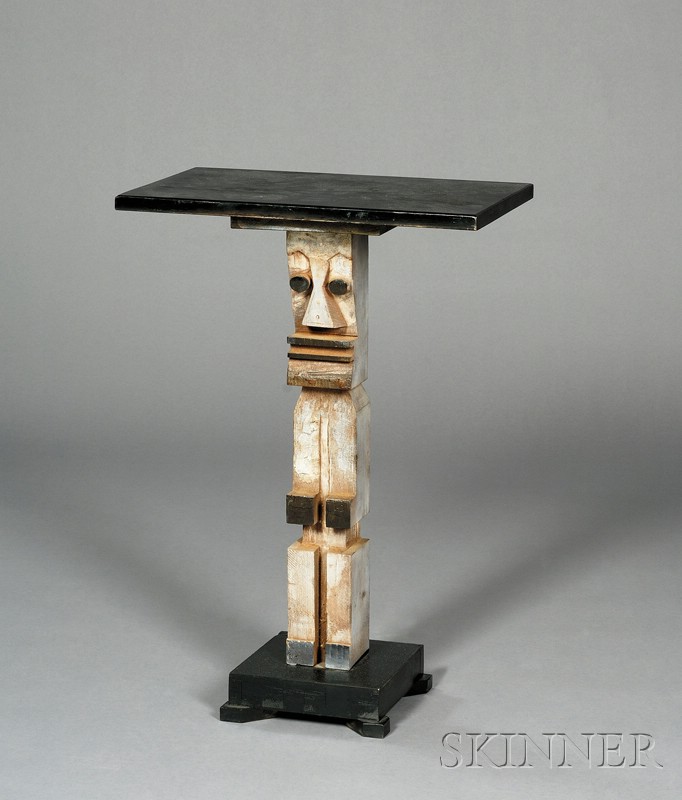 Appraisal: Totem Table Stained and painted wood Second half th century