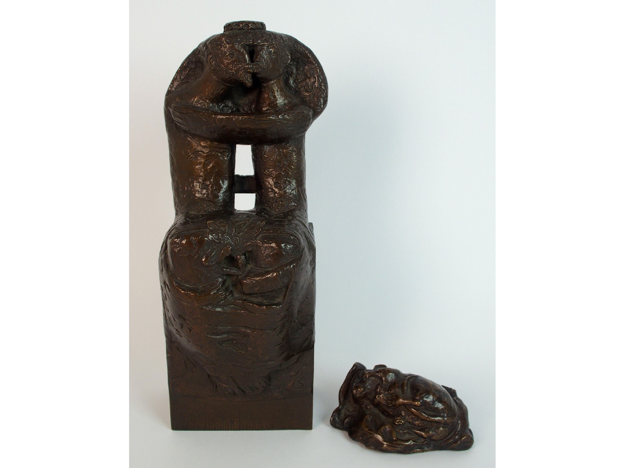 Appraisal: A th Century bronze figure group 'The Lovers'the kissing contemporary