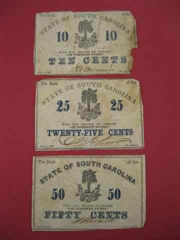 Appraisal: - South Carolina Civil War Notes Fractional currency issues