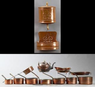 Appraisal: Group of Sixteen Pieces of French Copper Cookware early th