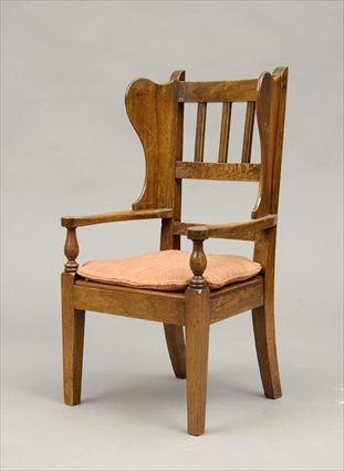 Appraisal: English Walnut Miniature Wing Chair x in