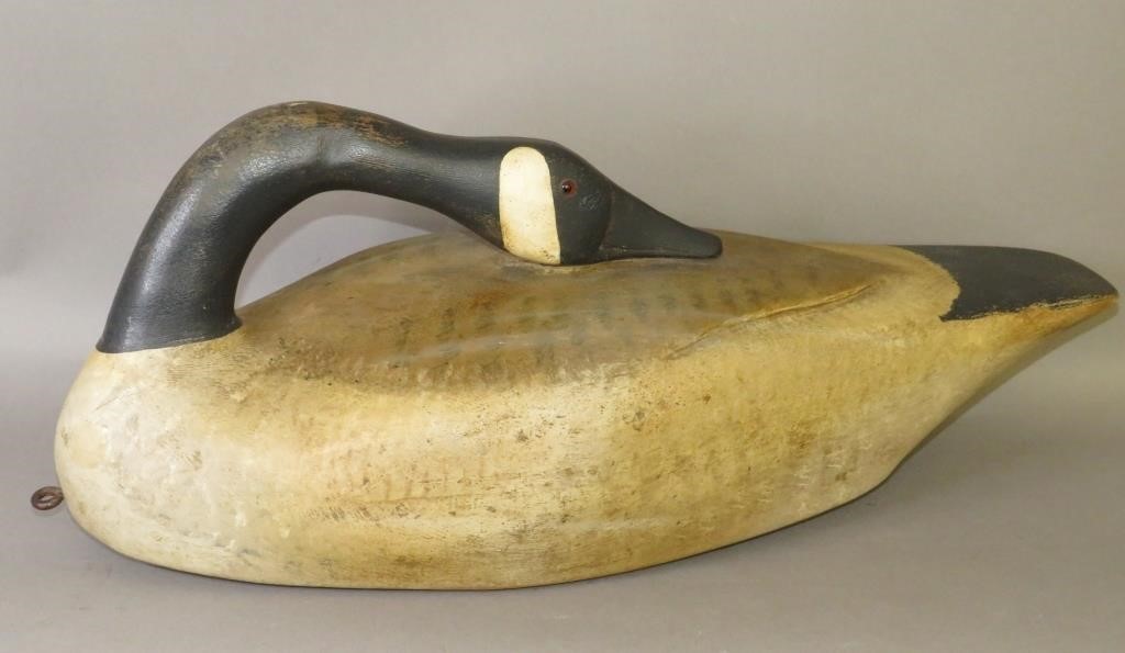 Appraisal: FINE LIFE SIZE SLEEPING CANADIAN GOOSE DECOY ATTRIca mid th