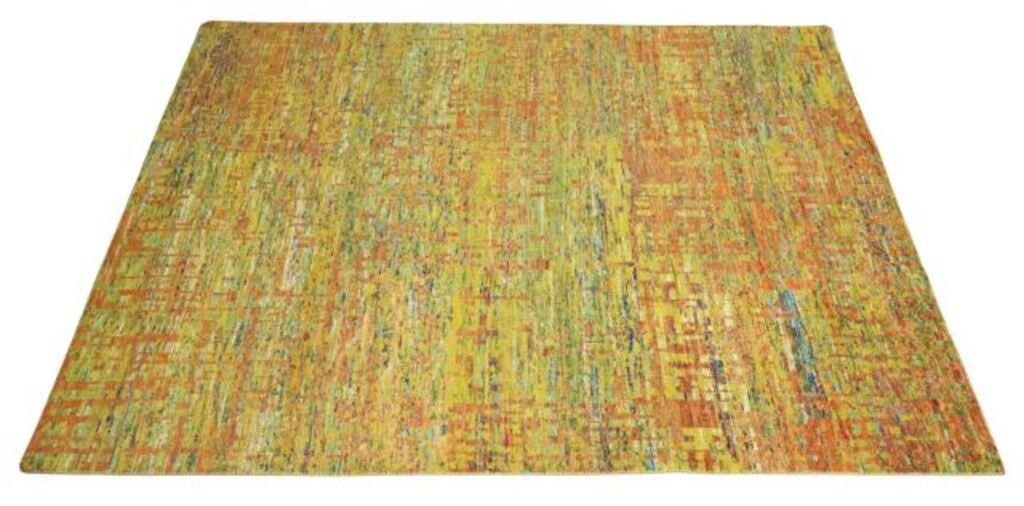 Appraisal: HAND-TIED MODERN DESIGN RUG INDIA ' X ' Hand-tied rug