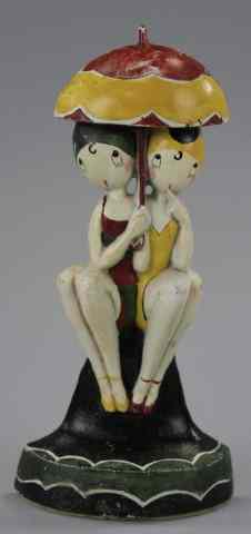 Appraisal: BATHING BEAUTIES DOORSTOP Hubley signed ''Fish'' extremely popular and rare