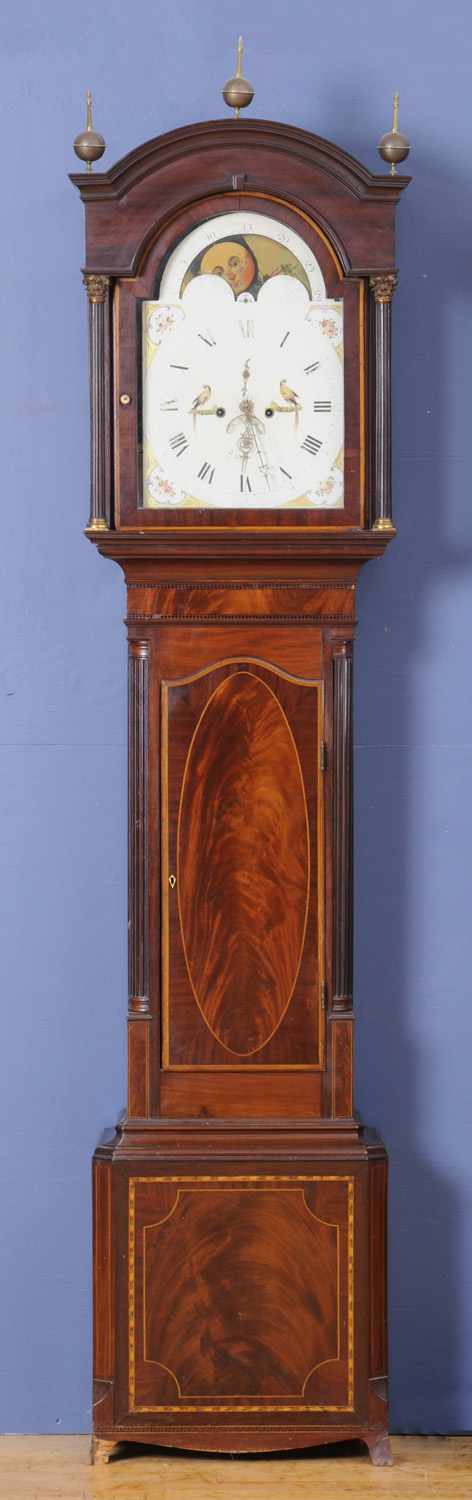 Appraisal: GEORGE III BRASS-MOUNTED AND INLAID MAHOGANY LONGCASE CLOCK WORKS SIGNED