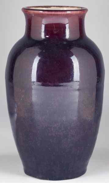 Appraisal: Pisgah Forest Pottery Vaseof baluster form with dark aubergine glaze