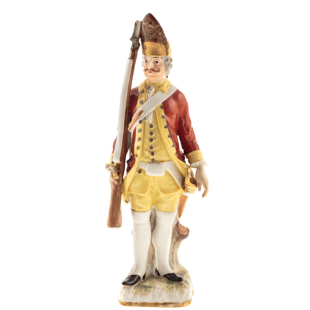 Appraisal: Meissen Porcelain Prussian Grenadier Modeled after th century soldier in