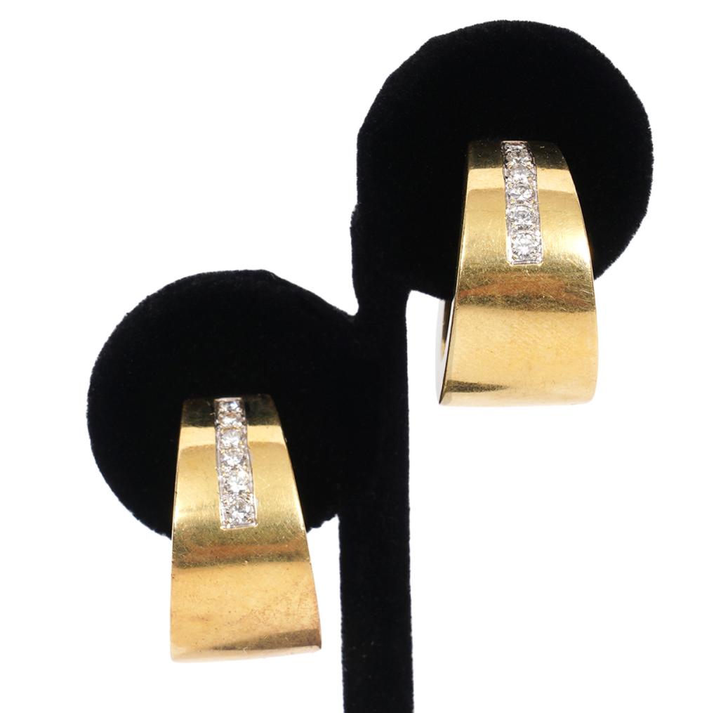 Appraisal: PR VAN CLEEF ARPELS K YG DIAMOND EARRINGSPair of Van