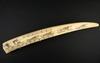 Appraisal: ESKIMO SCRIMSHAWN WALRUS TUSK - Cribbage Board on large tusk