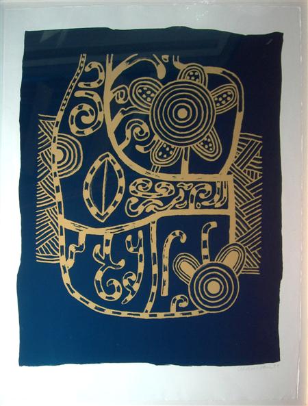 Appraisal: ALAN DAVIE C B E SCOTTISH B BLUE INCANTATION Screenprint