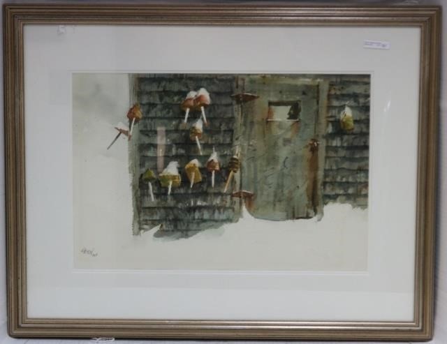 Appraisal: WILLIAM E PRESTON - NM ME FRAMED ANDGLAZED WATERCOLOR ON