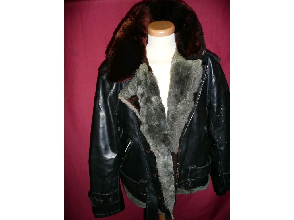 Appraisal: A Bellstaff 's motorcycle jacket with attached fur collar and