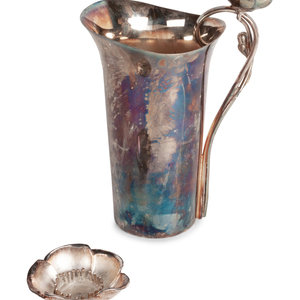 Appraisal: Three Christofle Anemone Silver-Plated Objects French th century includes a