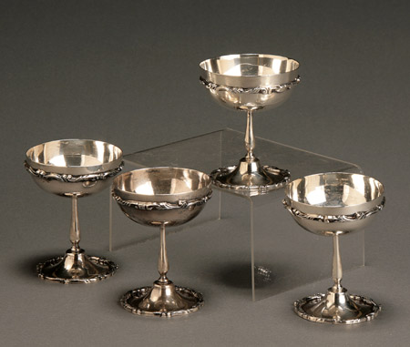 Appraisal: Assembled Set of Twelve Mexican Sterling Saucer Champagnes th Century