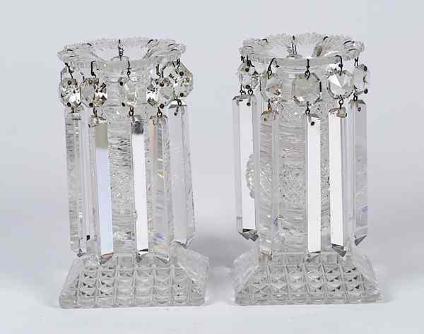 Appraisal: Irish Crystal Lumineres Anglo-Irish th century a pair of cut