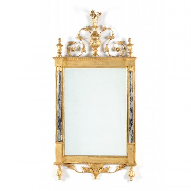 Appraisal: ADAM STYLE GILT AND FAUX MARBLE MIRROR th century Neoclassical