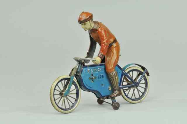 Appraisal: LEHMANN ECHO CYCLIST Germany blue version lithographed tin well detailed