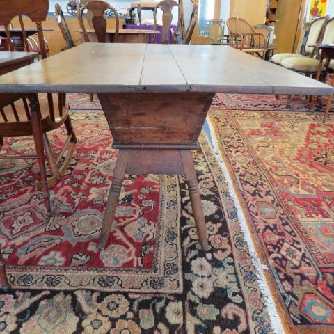 Appraisal: th Century Table with Dough Bowl onstand underneath a X