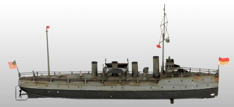 Appraisal: German Bing Clockwork Torpedo Ship Toy Description Working Replacement masts