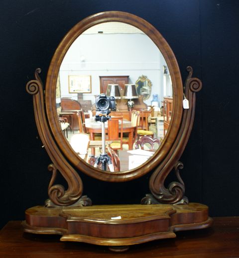 Appraisal: A Victorian mahogany dressing mirror cms high