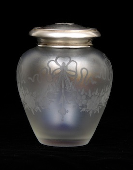 Appraisal: A Steuben Hawkes Verre de Soie Glass Dresser Jar with