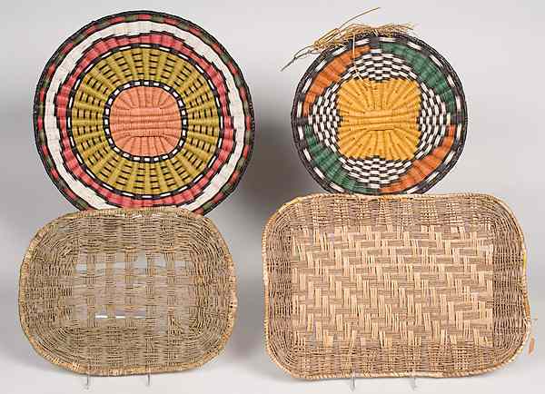 Appraisal: Hopi Third Mesa Wicker Baskets lot of including two undecorated