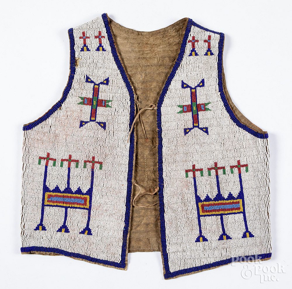 Appraisal: Sioux Indian beaded youth vest Sioux Indian beaded youth vest