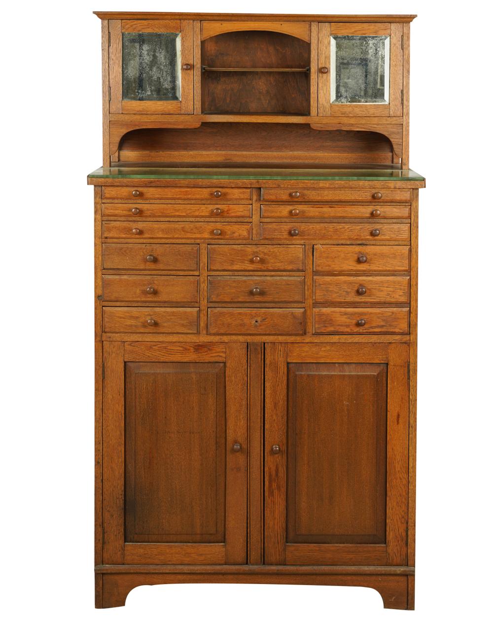 Appraisal: OAK DENTAL CABINETlate th early th century constructed in two