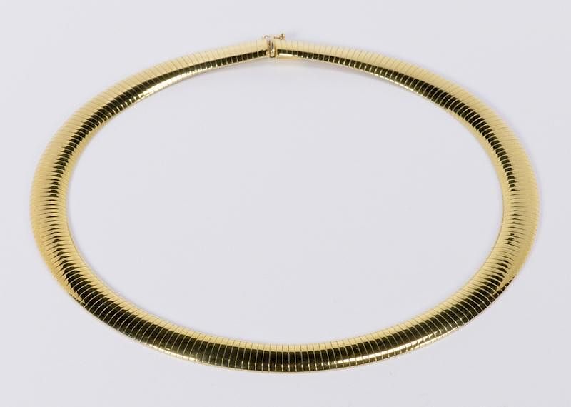 Appraisal: K Omega Collar Necklace grams K yellow gold Italian omega