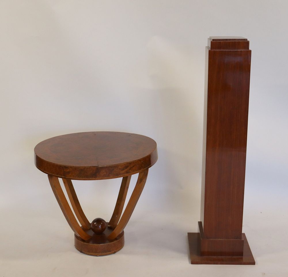 Appraisal: Biedermeier Center Table Together With An Art Deco Pedestal h