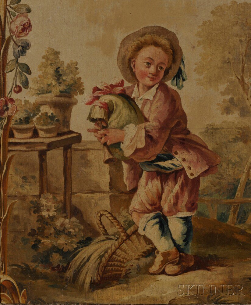 Appraisal: After Francois Boucher French - Boy with Bagpipe Unsigned Oil