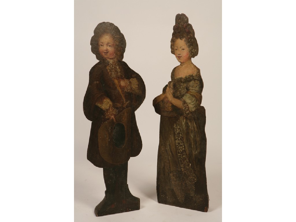 Appraisal: A PAIR OF DUMMY BOARD FIGURES in the th century