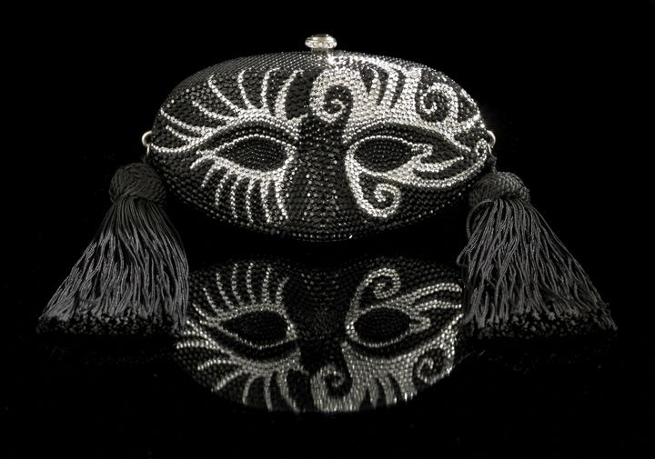 Appraisal: K Baumann Mardi Gras -Masque Evening Bag with silver and