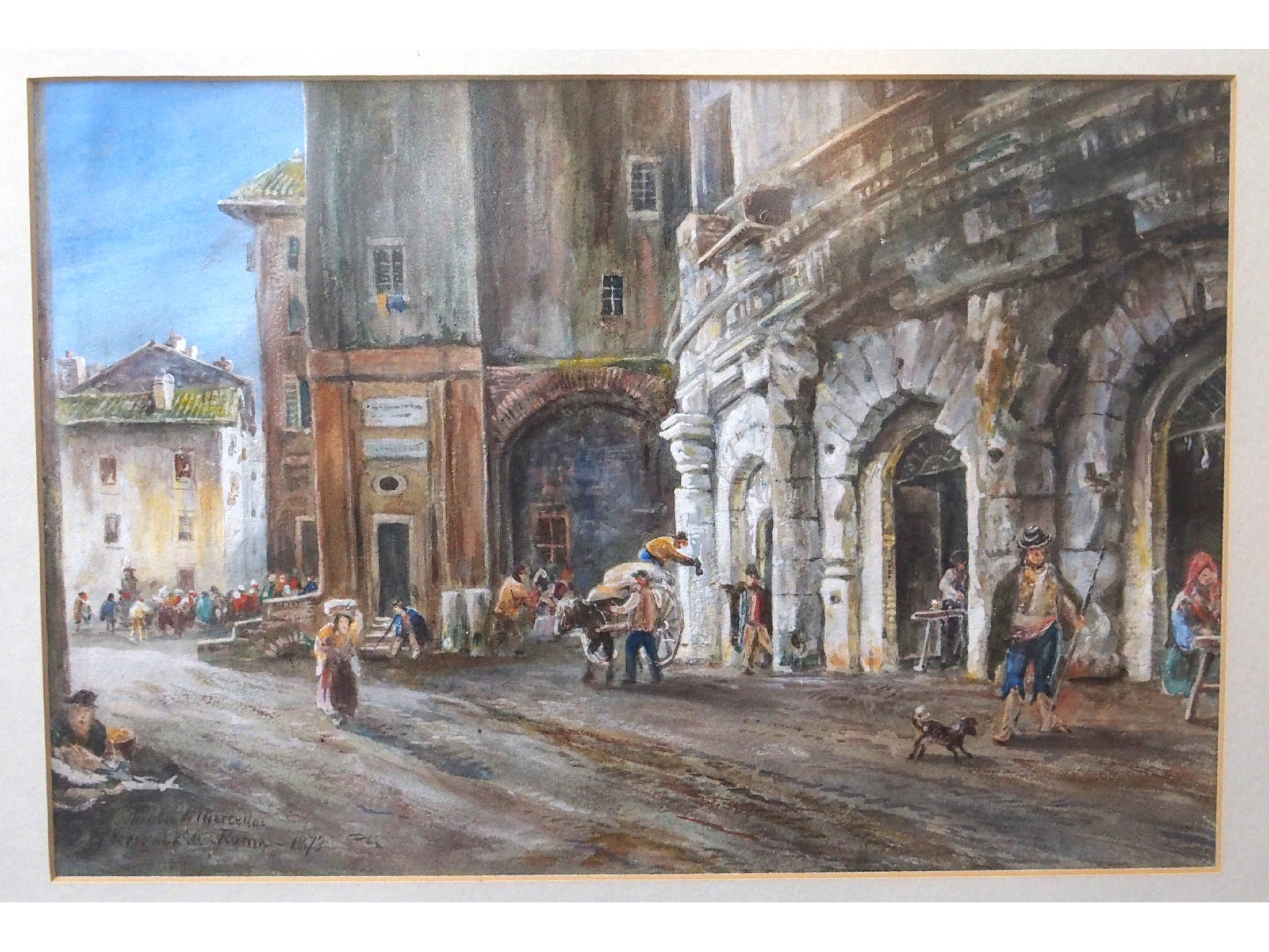 Appraisal: ARTHUR PERIGAL Roma signed inscribed and dated watercolour with white